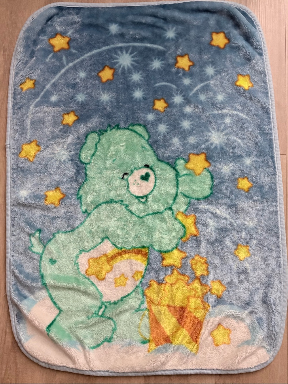 vintage Care Bears baby blanket - Wish Bear